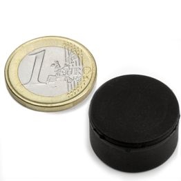 S-20-10-R Disc magnet rubber coated Ø 22 mm, height 11,4 mm, holds approx. 7,1 kg, water-proof, neodymium, N42