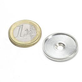 MSD-21 metal discs with an edge and countersunk hole M3, inner diameter 21 mm, as a counterpart to magnets, these are not magnets!
