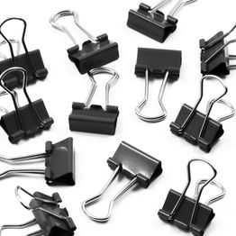 Binder clips “mauly” 13 mm metal, set of 12, black