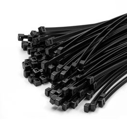 Plastic cable ties 540 x 7,60 mm locking head, set of 100, black