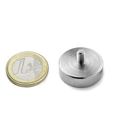 GTN-25, Pot magnet with threaded stem, Ø 25 mm, Thread M5, strength approx. 25 kg
