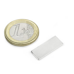 Q-22-8.5-1.4-SHN, Block magnet 22 x 8,5 x 1,4 mm, neodymium, 35SH, nickel-plated