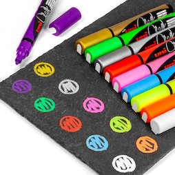 BA-021, Chalk Marker, set of 4, in different colours, for magnetic glass board and whiteboards