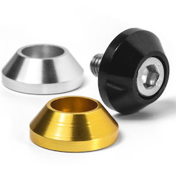 OSC-02, Washer cone-shaped, made of anodised aluminium, in different colours, not magnetic!