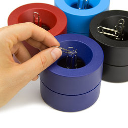 M-CLIP, Paper clip dispenser magnetic, with strong magnet in the centre, plastic, in different colours
